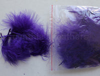 1/4 oz Purple  1-3" Turkey Marabou Loose Feathers 50-70 Pieces