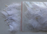 1/4 oz White  1-3" Turkey Marabou Loose Feathers 50-70 Pieces