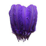 Turkey Feathers, Purple Turkey Round Quill Feathers 10-12 inches 20 Pieces