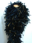 100 Grams Black With Gold Tinsel Chandelle Feather Boa