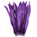 25pcs 14-16" Purple Bleach-Dyed Rooster Coque Tail Feathers