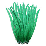25pcs 16-18" Emerald Bleach-Dyed Rooster Coque Tail Feathers