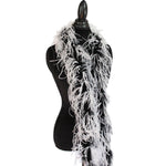 1 ply 72" White/Black mix Ostrich Feather Boa