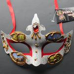 Venetian Mask, Red  Classic Venetian Masquerade Mask 2Q1A  SKU: 6C52