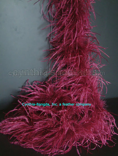 2 ply 72" Burgundy Ostrich Feather Boa