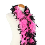45 Grams Hot Pink With Black Tips Chandelle Feather Boa