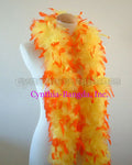 45 Grams Yellow With Orange Tips Chandelle Feather Boa