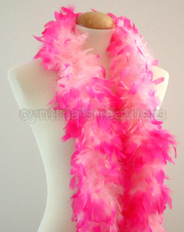 45 Grams Baby Pink With Hot Pink Tips Chandelle Feather Boa