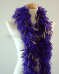 45 Grams Purple With Gold Tinsel Chandelle Feather Boa