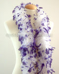 45 Grams White With Purple Tips Chandelle Feather Boa