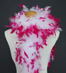 45 Grams White With Hot Pink Tips Chandelle Feather Boa