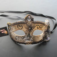 Venetian Mask, Black Venetian Floral Masquerade Mask 5P2A SKU: 6D11