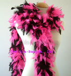 65 Grams Hot Pink/Black Mix Chandelle Feather Boa