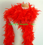 65 Grams Red With Gold Tinsel Chandelle Feather Boa