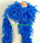 65 Grams Royal Blue With Silver Tinsel Chandelle Feather Boa