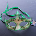 Venetian Mask, Green  Venetian  Masquerade Mask 6I4A  SKU: 6D42