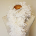 80 Grams White with Silver Tinsel Chandelle Feather Boa