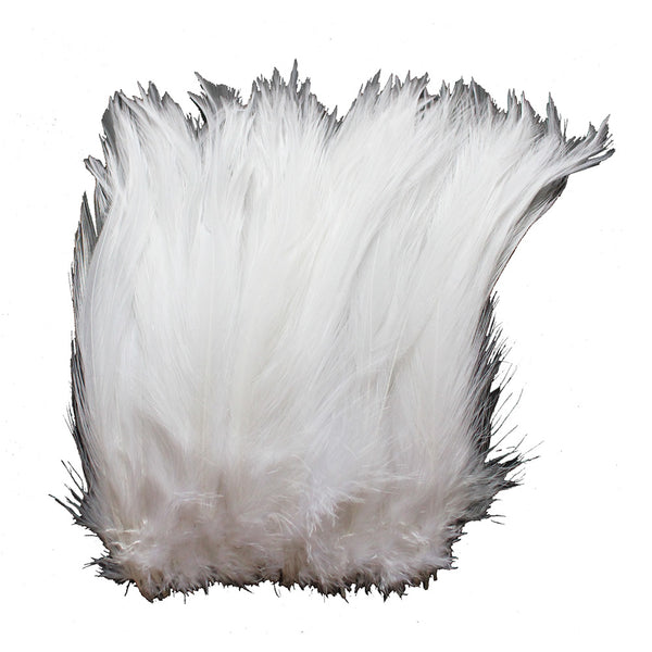 5-7 White Rooster Hackle Feathers for Crafting, Headpiece, 7.5