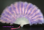 Feather Fan, Baby Pink/Lavender Marabou Feather Fan 11" x 20"