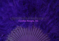 Feather Fan, Purple Marabou Feather Fan 11" x 20"