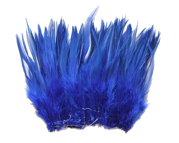 5-7 Royal Blue Rooster Saddle Feathers for Crafting, Headpiece