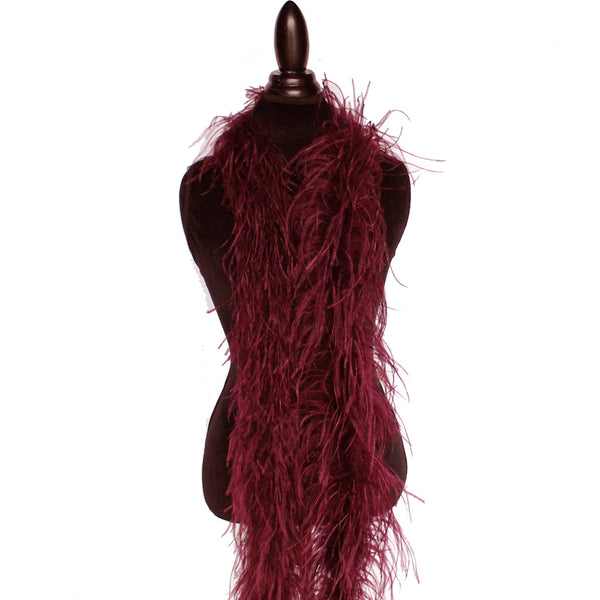 2 ply 72" Burgundy Ostrich Feather Boa