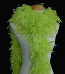 65 Grams Light Lime Green with Lurex tinsel Chandelle Feather Boa