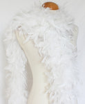 80 Grams White with Silver Tinsel Chandelle Feather Boa