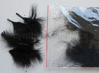 1/4 oz Black  1-3" Turkey Marabou Loose Feathers 50-70 Pieces