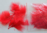 1/4 oz Red  1-3" Turkey Marabou Loose Feathers 50-70 Pieces