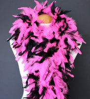 100 Grams Hot Pink/Black Mix Chandelle Feather Boa