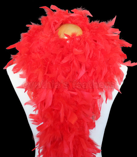 RED 71 LONG SOFT CHANDELLE TURKET FEATHER BOA SHOWGIRL DANCE FANCY DRESS -  chandelle feathers boa - Feathers Boa