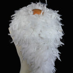 100 Grams White With Silver Tinsel Chandelle Feather Boa