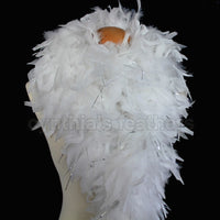 White Feather Boa with Silver Tinsel