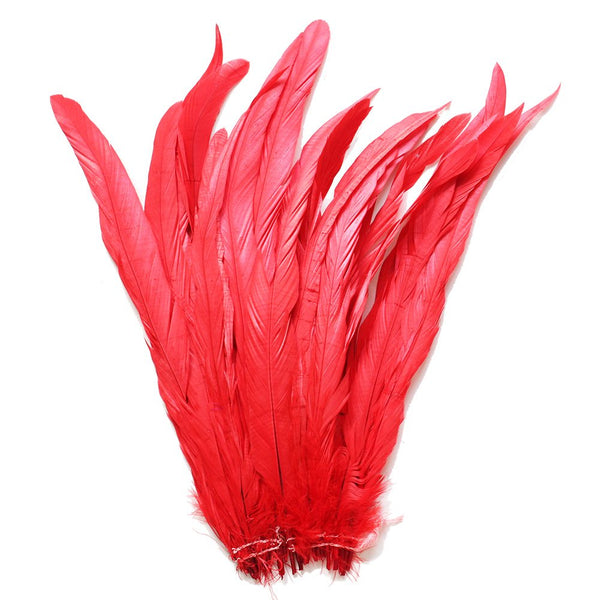 25pcs 12-14 Pink Bleach-Dyed Rooster Coque Tail Feathers