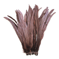 25pcs 12-14" Brown Bleach-Dyed Rooster Coque Tail Feathers
