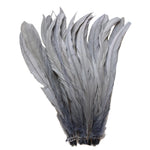 25pcs 12-14" Silver Grey Bleach-Dyed Rooster Coque Tail Feathers