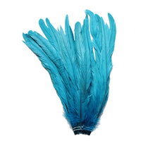 25pcs 12-14" Turquoise Bleach-Dyed Rooster Coque Tail Feathers