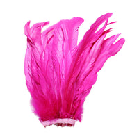 25pcs 10-12" Fuschia Bleach-Dyed Rooster Coque Tail Feathers