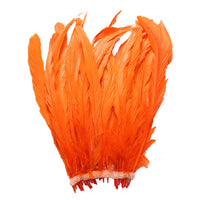 25pcs 10-12" Orange Bleach-Dyed Rooster Coque Tail Feathers