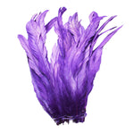 25pcs 10-12" Purple Bleach-Dyed Rooster Coque Tail Feathers