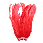 25pcs 10-12" Red Bleach-Dyed Rooster Coque Tail Feathers