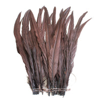 25pcs 14-16" Brown Bleach-Dyed Rooster Coque Tail Feathers