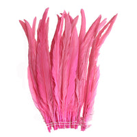 25pcs 14-16" Candy Pink Bleach-Dyed Rooster Coque Tail Feathers