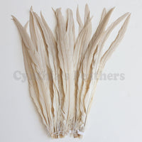25pcs 16-18" Champagne Bleach-Dyed Rooster Coque Tail Feathers