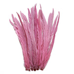 25pcs 16-18" Baby Pink Bleach-Dyed Rooster Coque Tail Feathers