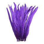 25pcs 16-18" Purple Bleach-Dyed Rooster Coque Tail Feathers