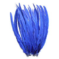 25pcs 16-18" Royal Blue Bleach-Dyed Rooster Coque Tail Feathers