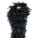 180 Grams Black With Silver Tinsel Chandelle Feather Boa