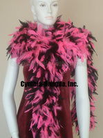 180 Grams Hot Pink/Black Mix Chandelle Feather Boa